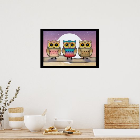 Cute Owl Poster (Keuken)