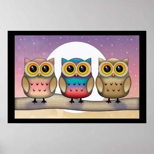 Cute Owl Poster (Voorkant)