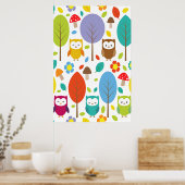 Cute Owl Poster (Keuken)