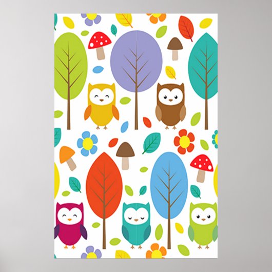 Cute Owl Poster (Voorkant)