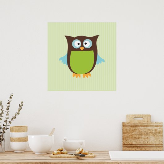 Cute Owl Poster (Keuken)