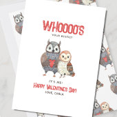 Cute Owl Pun Bestie Valentijnsdag Feestdagenkaart