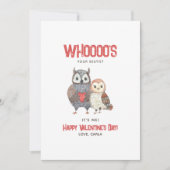 Cute Owl Pun Bestie Valentijnsdag Feestdagenkaart (Voorkant)