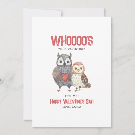 Cute Owl Pun Valentijnsdag Feestdagenkaart (Voorkant)
