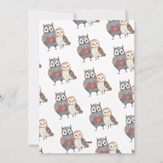 Cute Owl Pun Valentijnsdag Feestdagenkaart (Achterkant)