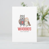 Cute Owl Pun Valentijnsdag Kaart (Staand voorkant)