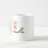 Cute Owl Reading Koffiemok (Voorkant links)
