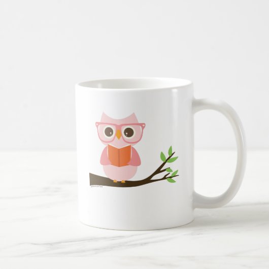 Cute Owl Reading Koffiemok (Rechts)