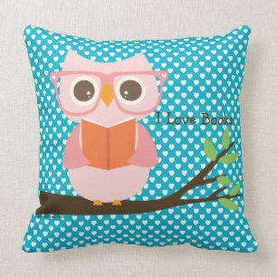 Cute Owl Reading Kussen