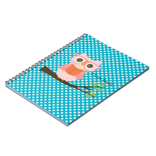 Cute Owl Reading Notitieboek (Linkerzijde)