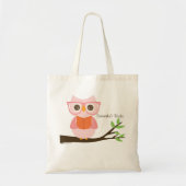 Cute Owl Reading Tote Bag (Voorkant)