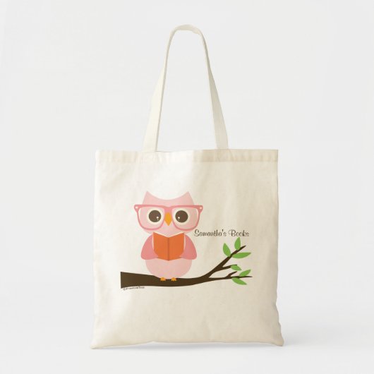 Cute Owl Reading Tote Bag (Voorkant)