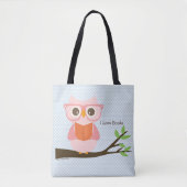 Cute Owl Reading Tote Bag (Voorkant)