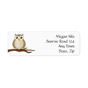  Cute Owl   Retouradreslabel Etiket