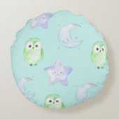 Cute Owl Rond Kussen (Achterkant)