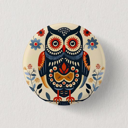 Cute Owl Ronde Button 3,2 Cm (Voorkant)