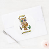Cute Owl Ronde Sticker (Envelop)