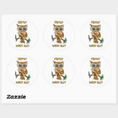 Cute Owl Ronde Sticker (Vel)