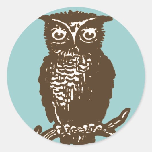 Cute Owl Ronde Sticker (Voorkant)