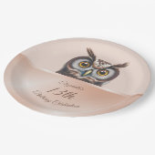 Cute Owl Roos Gold | Aangepaste Borden op jaarpapi Papieren Bordje (Gekanteld)