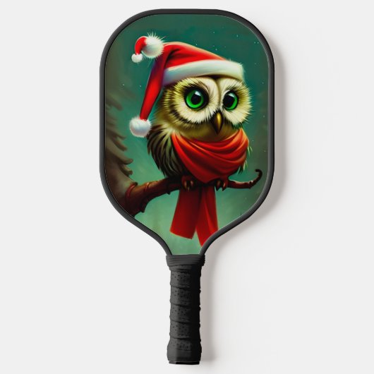 Cute Owl Rustic Victoriaans kerst Pickleball Paddle (Achterkant)