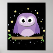 Cute owl 's nachts poster (Voorkant)