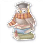 Cute Owl School Book Fun Reading Sticker (Voorkant)