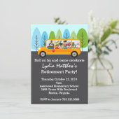 Cute Owl School Bus Driver Retirement Party Kaart (Staand voorkant)