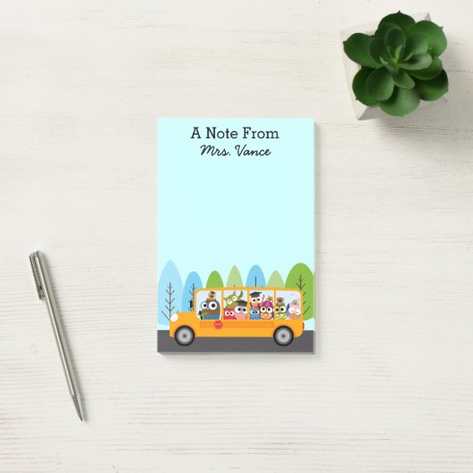 Cute Owl School Bus Driver Teacher Post-it® Notes (Kantoor)