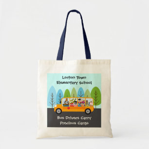 Cute Owl School Bus Driver van Cindy Bendel Tote Bag