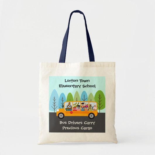 Cute Owl School Bus Driver van Cindy Bendel Tote Bag (Voorkant)