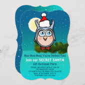 Cute Owl Secret Santa Party Kaart (Voorkant / Achterkant)