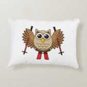 Cute Owl Skiing Cartoon Accent Kussen (Achterkant)
