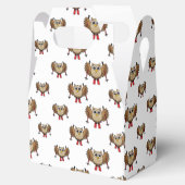 Cute Owl Skiing Cartoon Bedankdoosjes (Geopend)