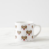 Cute Owl Skiing Cartoon Espresso Kop (Rechts)
