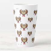 Cute Owl Skiing Cartoon Latte Mok (Voorkant)