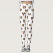 Cute Owl Skiing Cartoon Leggings (Voorkant)