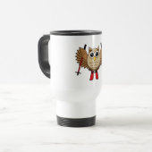Cute Owl Skiing Cartoon Reisbeker (Voorkant links)