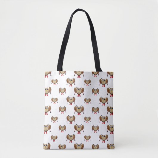 Cute Owl Skiing Cartoon Tote Bag (Voorkant)