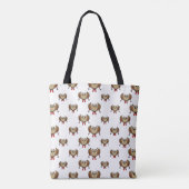 Cute Owl Skiing Cartoon Tote Bag (Achterkant)