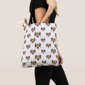 Cute Owl Skiing Cartoon Tote Bag (Dichtbij)