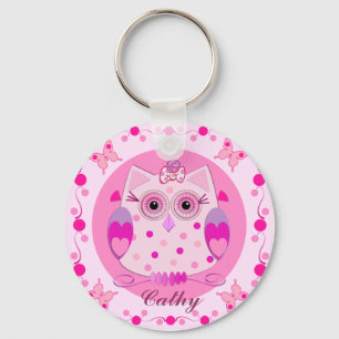 Cute Owl Sleutelhanger met naam