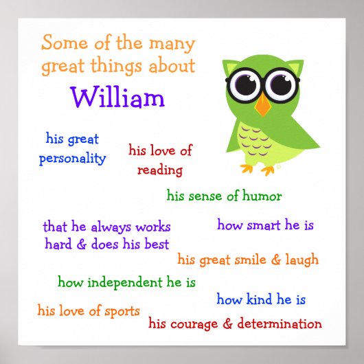 "Cute Owl", speciaal Poster (Voorkant)