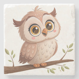 Cute Owl Stenen Onderzetter