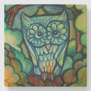 Cute Owl Stenen Onderzetter