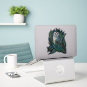 Cute Owl Sticker (Laptop op bureau)