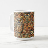 Cute Owl Style William Morris Koffiemok (Voorkant links)
