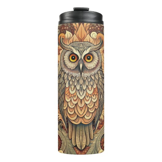 Cute Owl Style William Morris Thermosbeker (Voorkant)