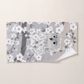 Cute Owl Taupe Grey Bad Handdoek (Handdoek)