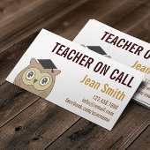 Cute OWL Teacher on Call Visitekaartje